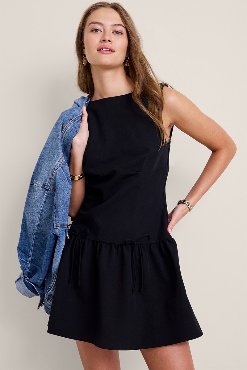 Kara Toile Print Long Sleeve Mini Dress