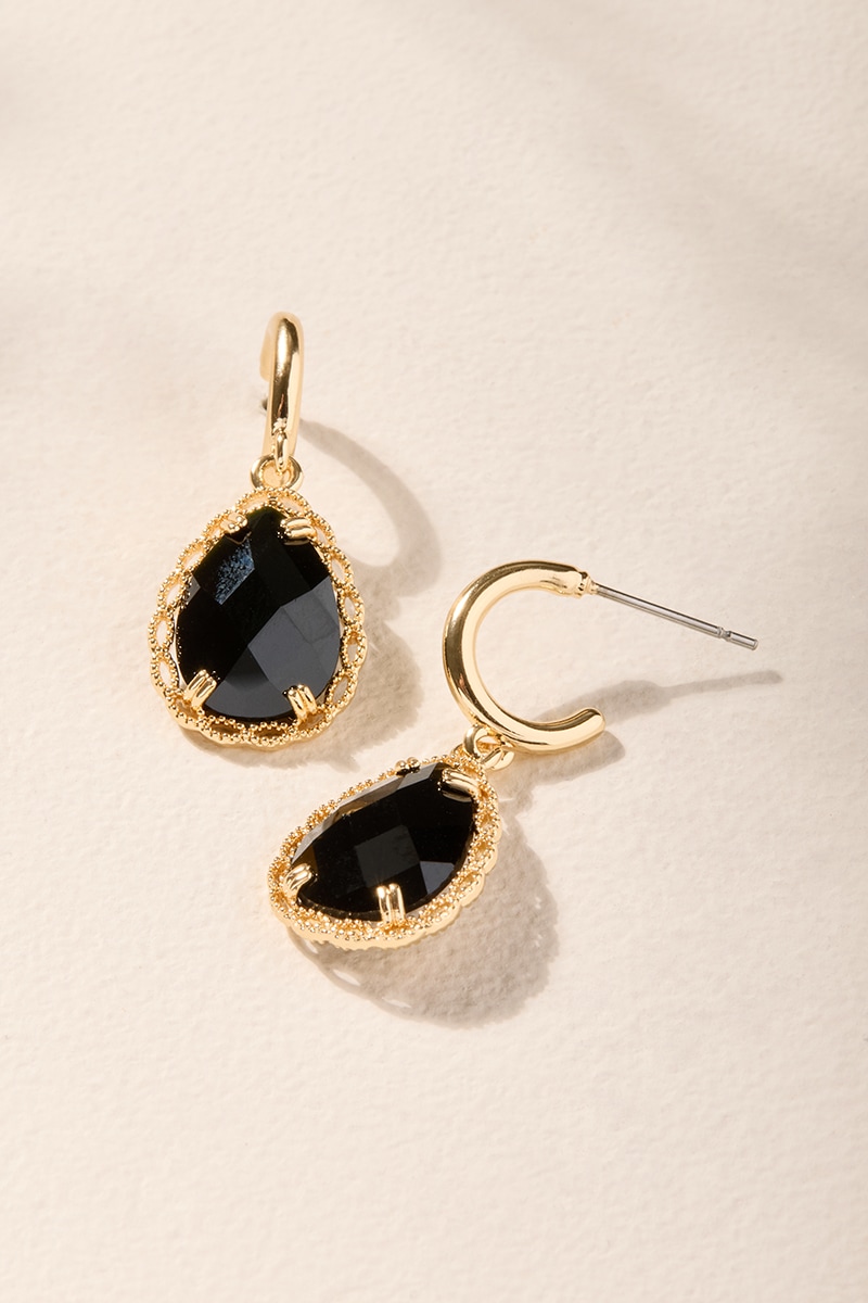 Cathy Teardrop Huggie Hoop Earrings