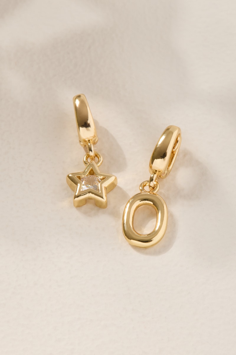 Number and Star Charm Set Gold