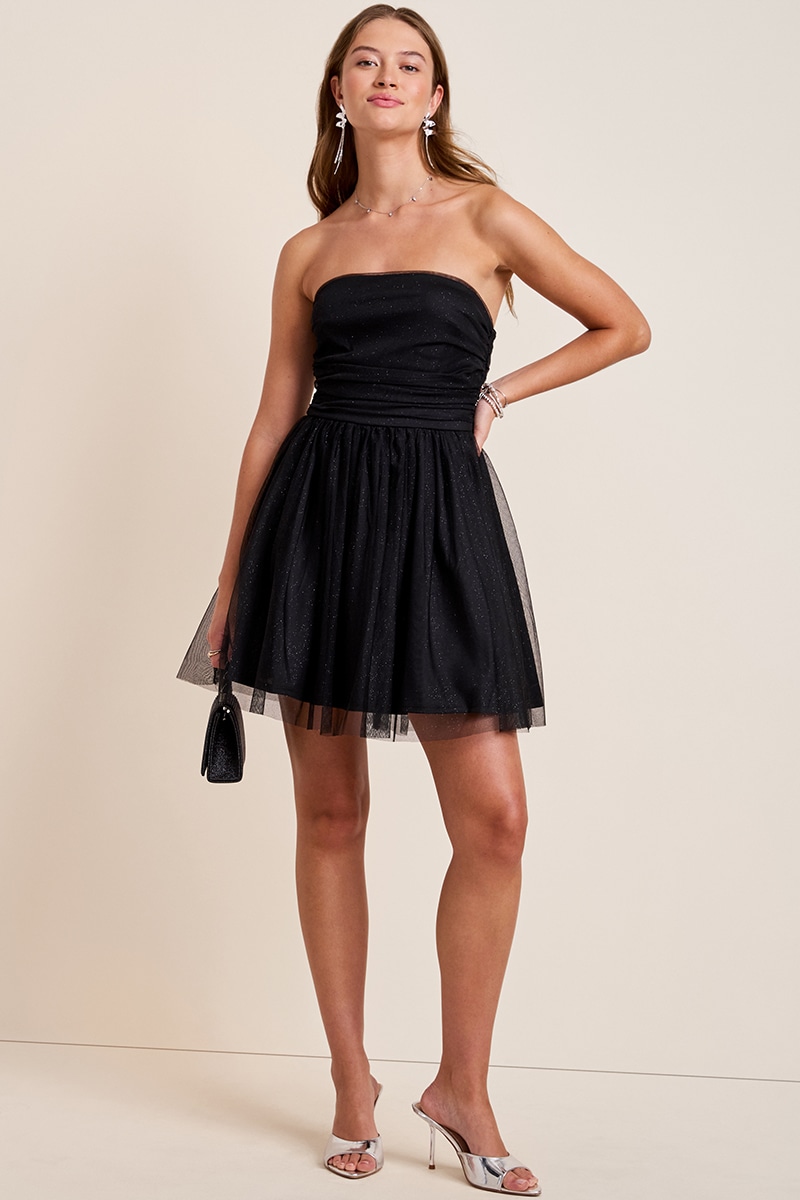 Showpo - Franklin Mini Dress - Scoop Neck Bubble Hem Dress In Black