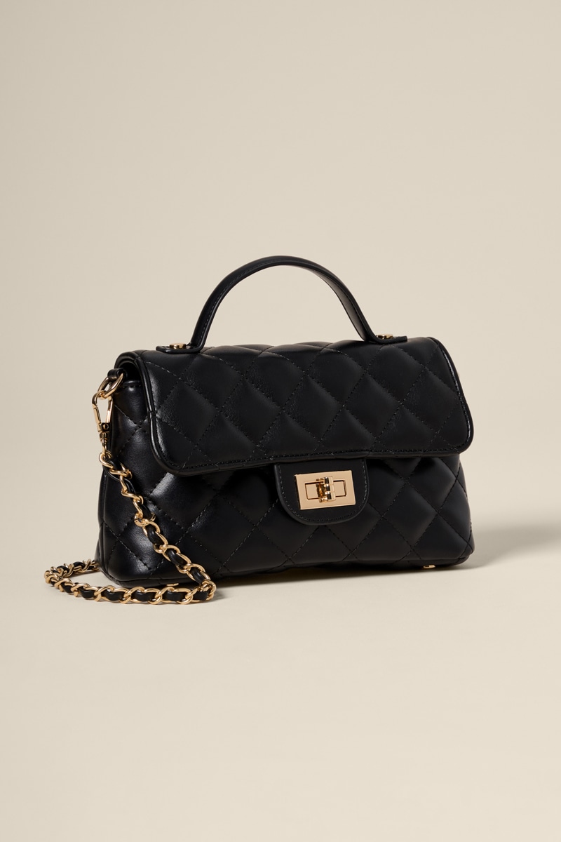 Judith Quilt Faux Leather Satchel