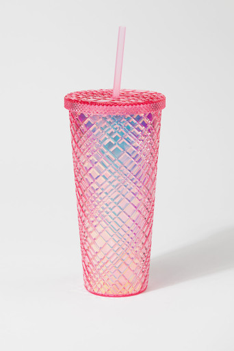 Hot Pink Diamond Cut Tumbler