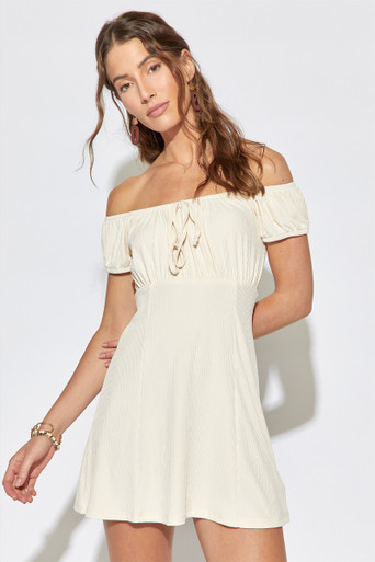 Francesca's Josanna Juliet Sleeve Mini Dress