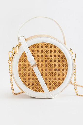 Karina Round Rattan Crossbody