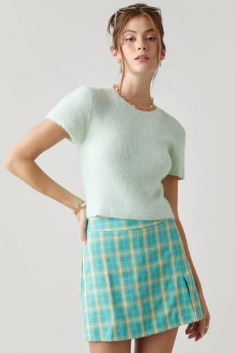 Nelly Green Plaid Skort