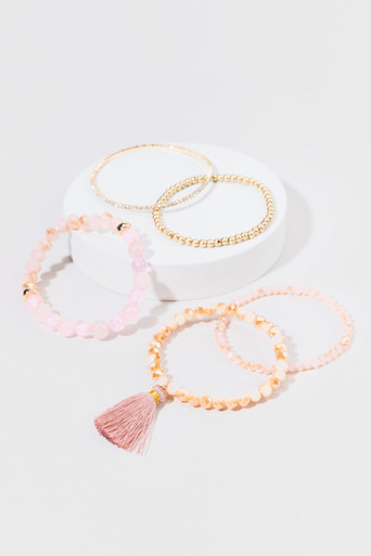 Barbara Rose Quartz Bracelet Set