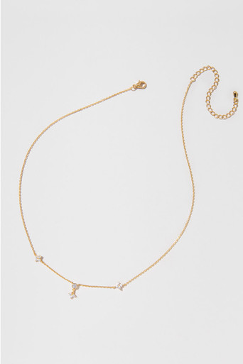 Josephine Pave Clover Drop Choker