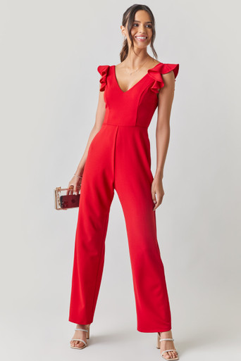 Francesca's sales red jumpsuit