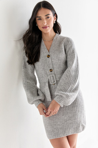 Maribel Button Down Knit Sweater Dress