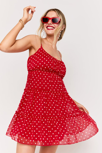 パーティードレス Polka-dot Silk Draped Mini Givenchy Polka-Dot Silk Mini Dress with Tie Neck - Bergdorf