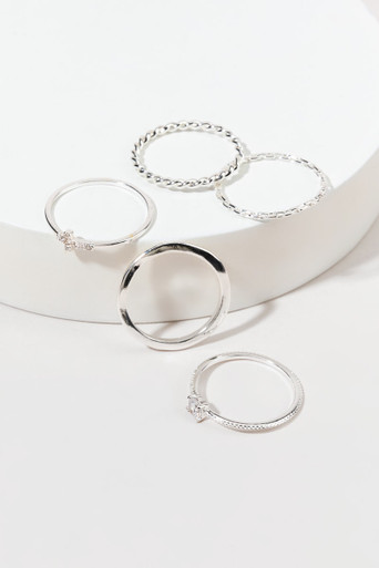 Estella Silver Ring Five Pack