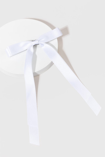 Stella Double Bow With Ties Hair Barrette 