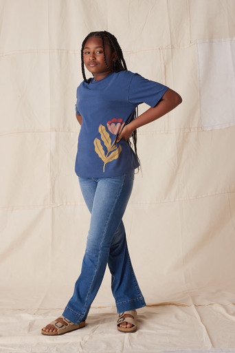 Hello Franki Oversized Poppy Graphic T-Shirt For Girls