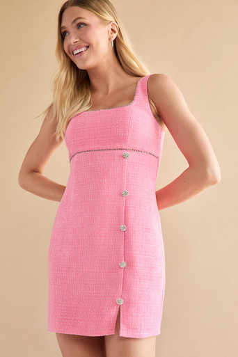 pink cutout dress Pink Lace Mini Dress