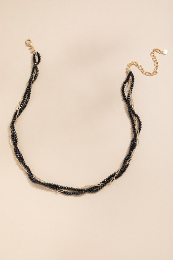 Lena Paperclip Beaded Layered Necklace