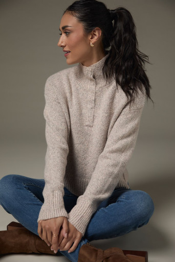 Hannah Snap Button Collar Pullover Sweater | francesca's®