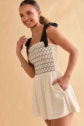 Herlipto Two Tone Ribbon Romper