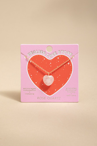 Healing Love Stone Heart Pendant Necklace