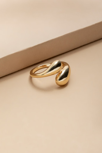 Carrie Adjustable Gold Bubble Ring