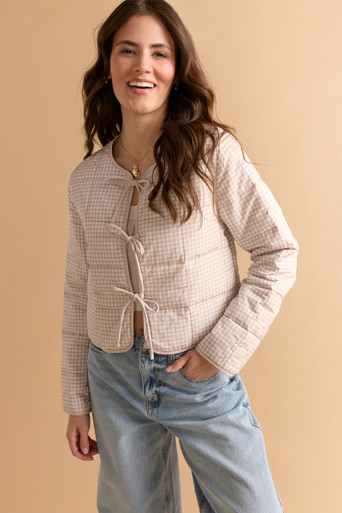 Deirdre Gingham Front Tie Jacket
