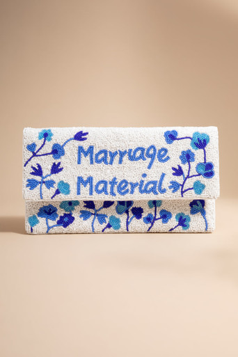 Marriage Material Beaded Clutch Bag