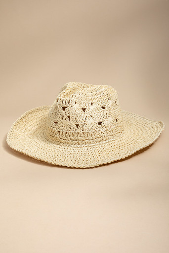 Jenna Crochet Straw Cowboy Hat