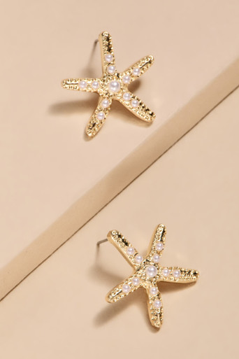 Marla Pearl Starfish Stud Earrings
