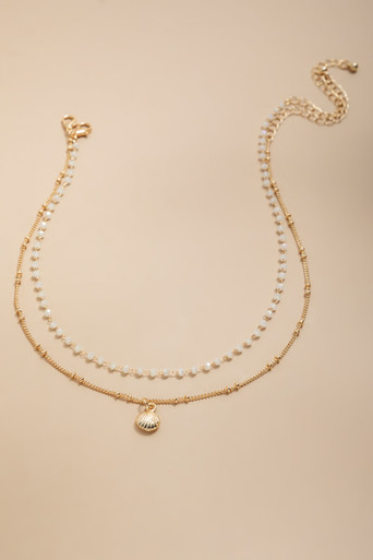 Joan Shell Charm Choker Necklace