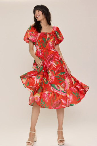 Penelope Strapless Floral Tulle Maxi Dress