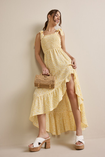 Penelope Strapless Floral Tulle Maxi Dress