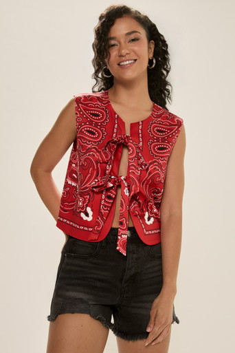 Marissa Bandana Print Vest