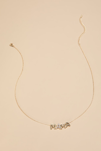 Mama Pave Charm Pendant Necklace