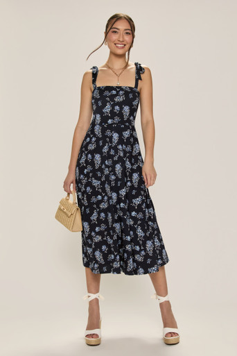 Penelope Strapless Floral Tulle Maxi Dress