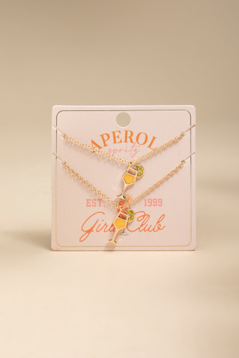 Apperol Spritz Pendant Necklace Set
