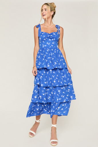 Kirsten Floral Tiered Midi Dress