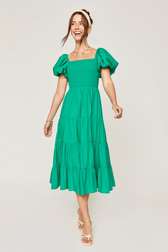 Sherry Puff Sleeve Midi Dress