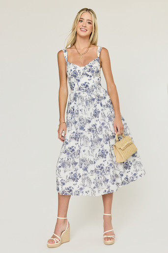 Molly Toile Midi Dress