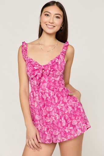 Kathy Flutter Sleeve Floral Romper