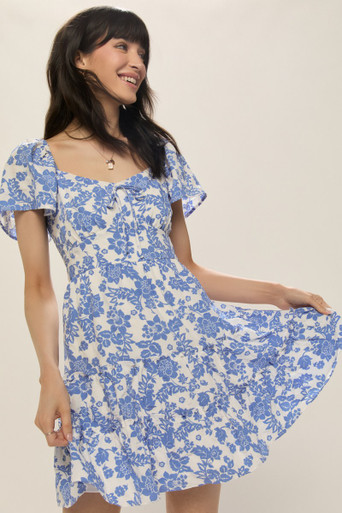 francesca's navy blue floral dress Dark blue wrap plus size dress main image 0