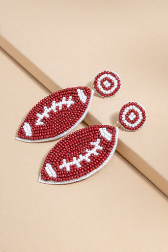 Dora Seedbead Football Drop Earrings