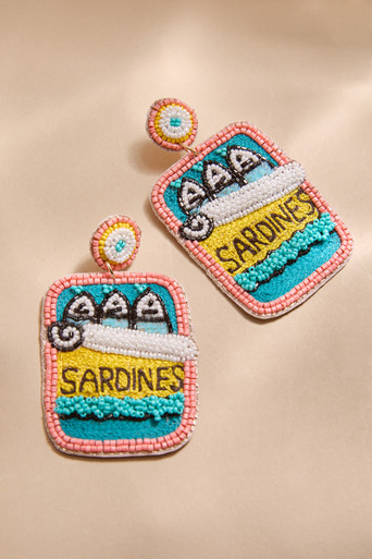Lea Beaded Sardine Drop Earrings
