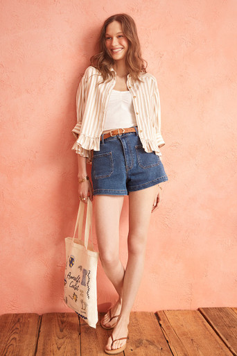 Aida Single Button Shorts