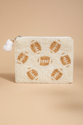 Football Beaded Pouch