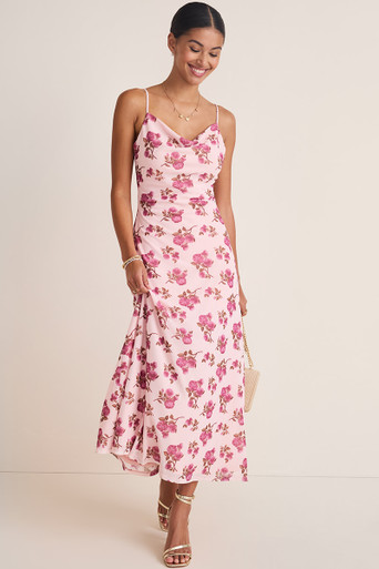Mary Floral Mesh Slip Maxi Dress