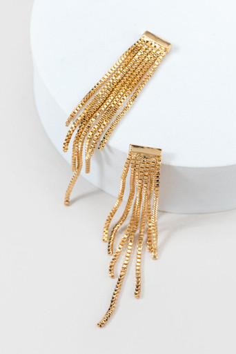 Melody Liquid Metal Chain Drop Earrings - francesca's