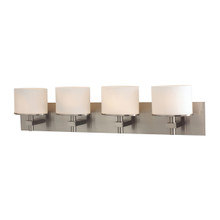 Ombra 4-Light Vanity Sconce in Satin Nickel with White Opal Glass