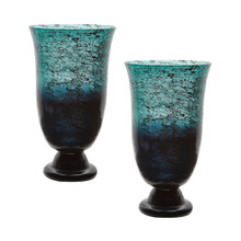 Emerald Ombre Flared Vases (Set of 2)