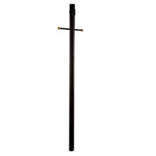 7-ft Black Direct Burial Post With Photocell, Outlet And Cross Arm