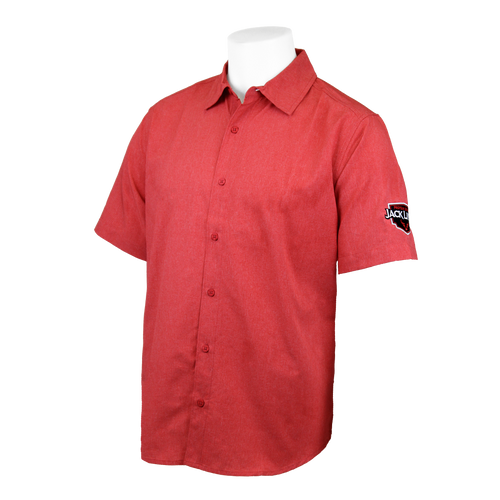 Men's Antigua Short Sleeve Button Down - Red