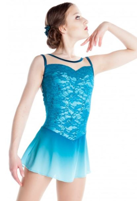 Turquoise Faded Lace Skating Dress